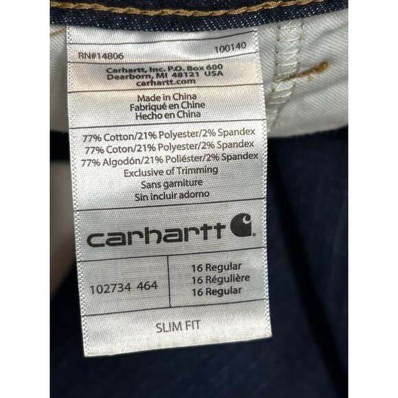 Carhartt Jeans Womens 16R Blue Denim Layton‎ Slim Fit Skinny Leg - Picture 5 of 9